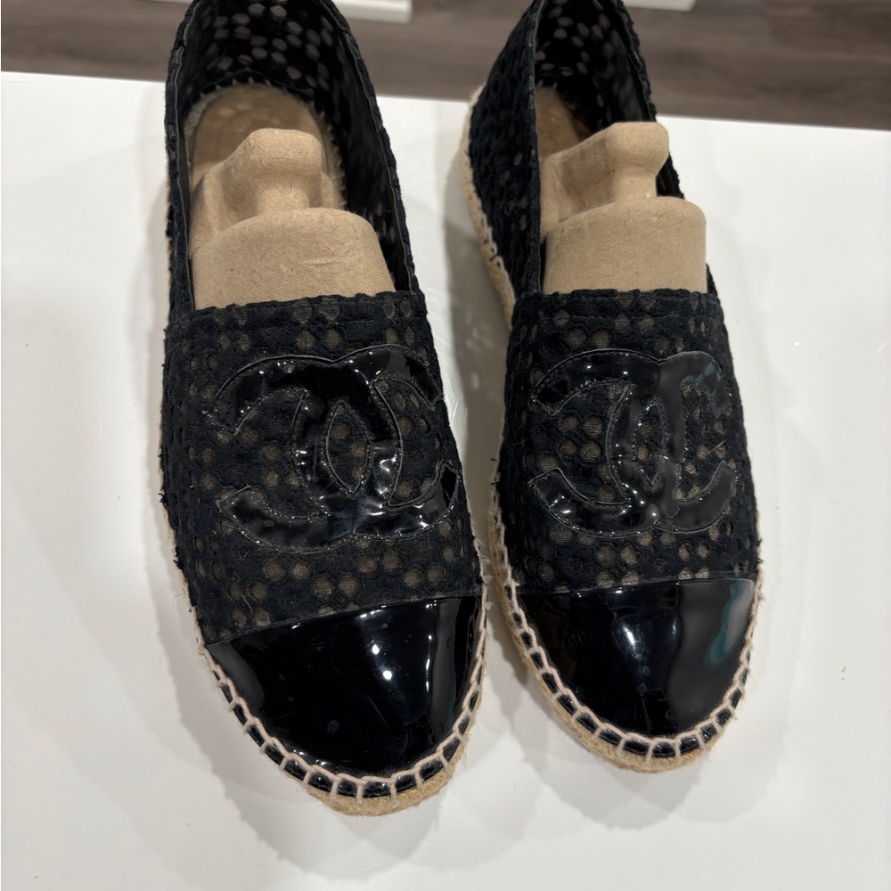 Chanel black espadrilles size 40